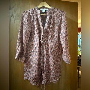 American Rag Multicolor Floral Top Ruffles Pleats Great Condition!